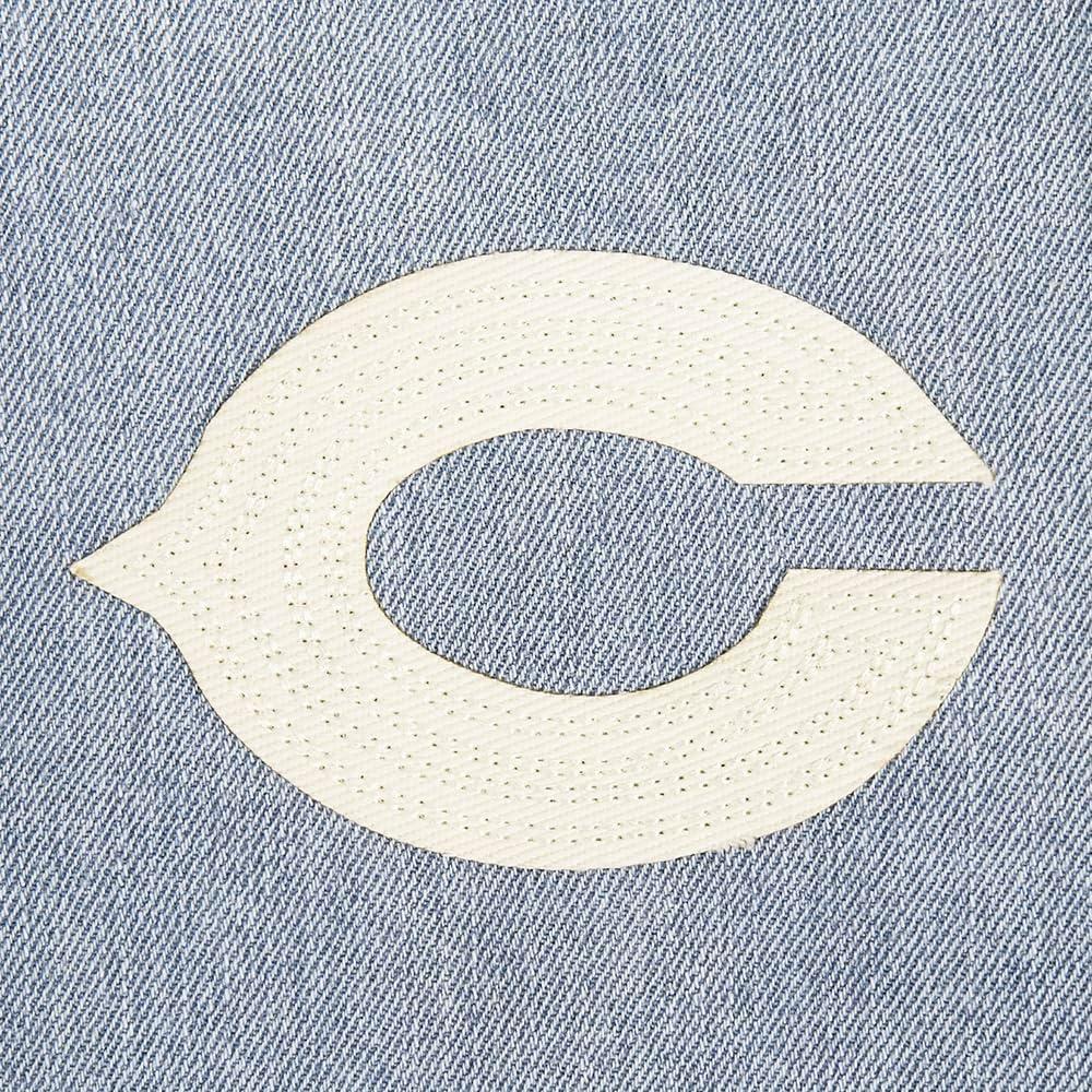 imagePro Standard Womens NFL Chicago Bears Varsity Blues Denim Jacket DenimLinen L