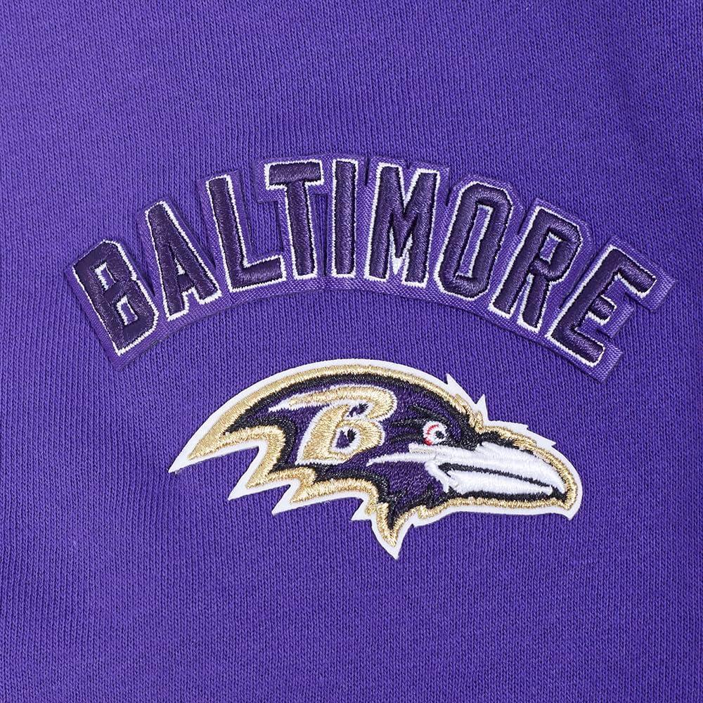 imagePro Standard Womens NFL Classic Chenille Brushed Back French Terry Cropped Pullover HoodiePurple