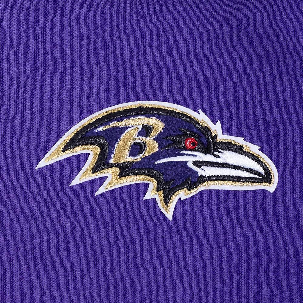 imagePro Standard Womens NFL Classic Chenille Brushed Back French Terry Cropped Pullover HoodiePurple