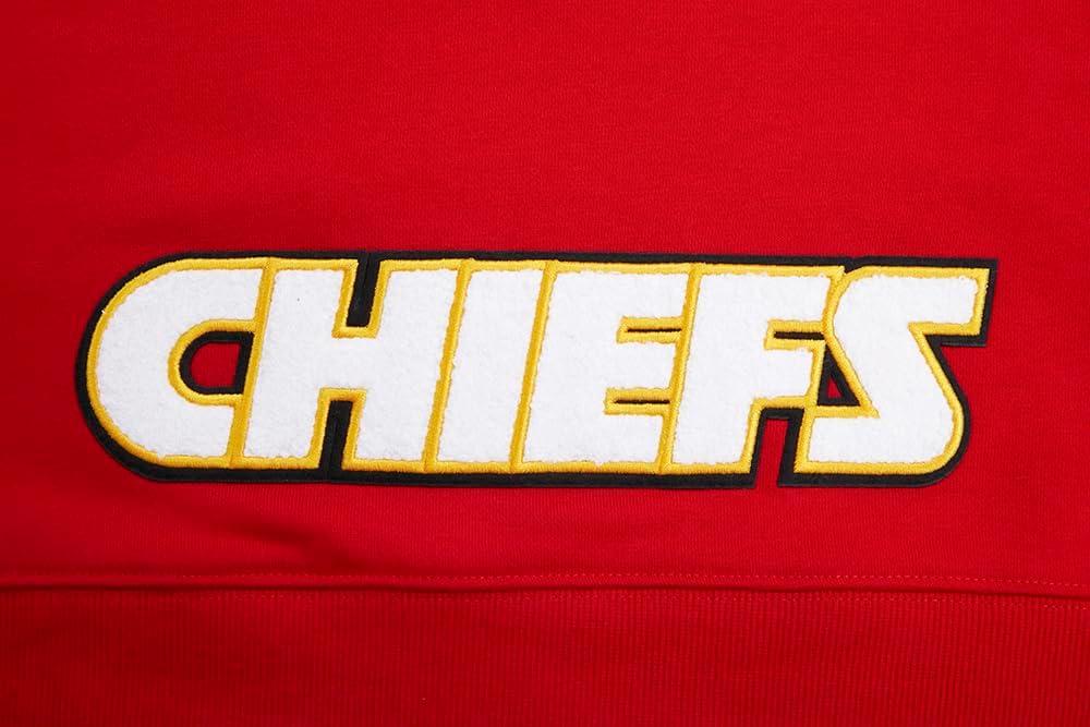 imagePro Standard Womens NFL Classic Chenille Brushed Back French Terry Cropped Pullover HoodieRed