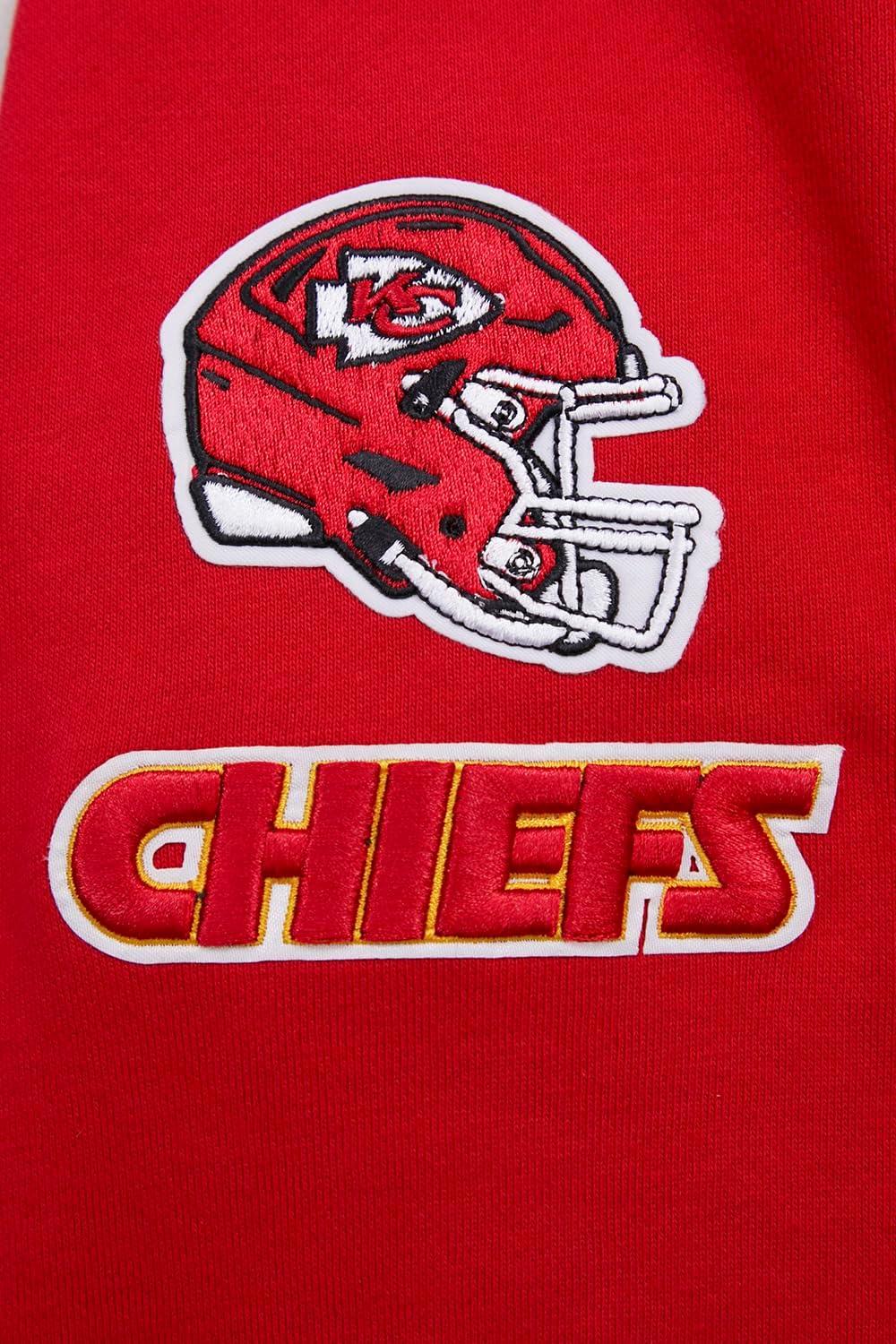 imagePro Standard Womens NFL Classic Chenille Brushed Back French Terry Cropped Pullover HoodieRed