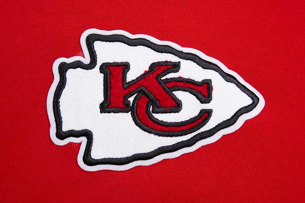 imagePro Standard Womens NFL Classic Chenille Brushed Back French Terry Cropped Pullover HoodieRed