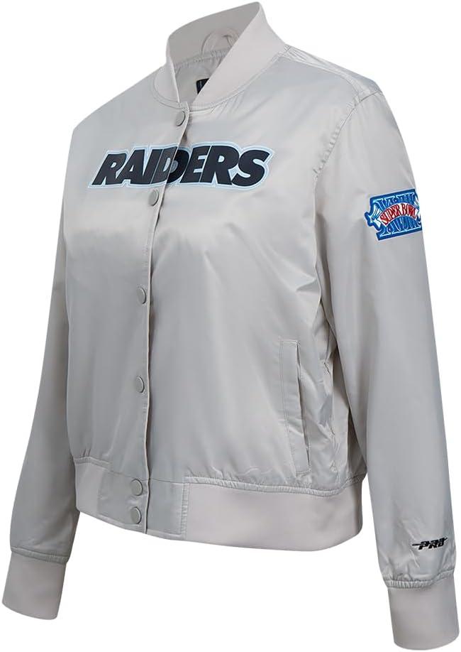 imagePro Standard Womens NFL Classic Chenille Satin JacketSilver