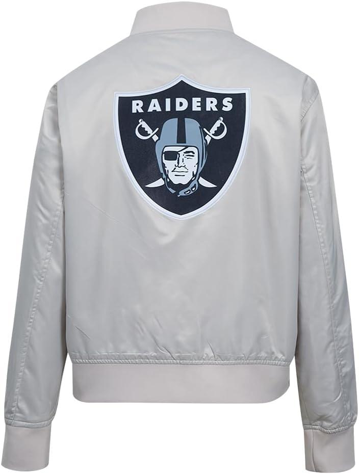 imagePro Standard Womens NFL Classic Chenille Satin JacketSilver