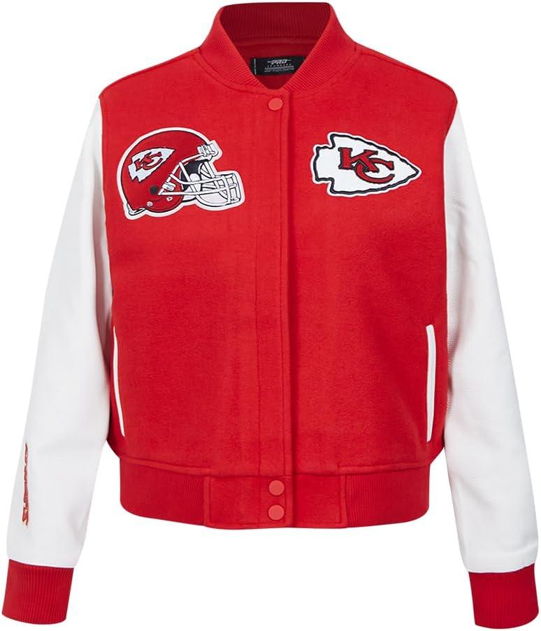 imagePro Standard Womens NFL Classic Chenille Varsity JacketRedWhite
