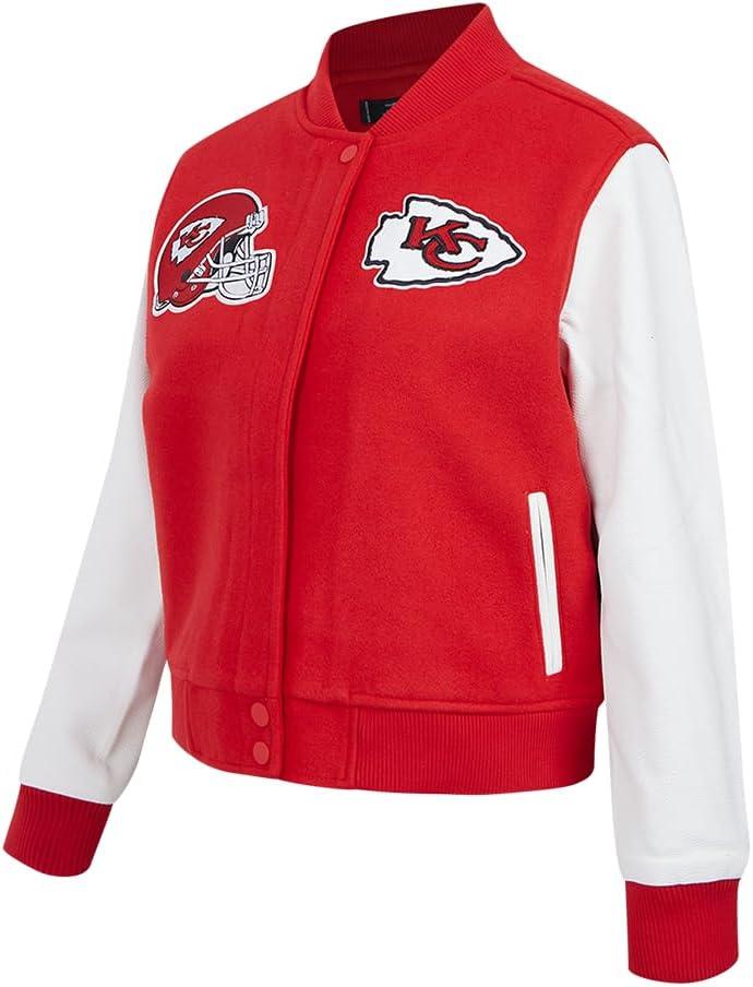 imagePro Standard Womens NFL Classic Chenille Varsity JacketRedWhite