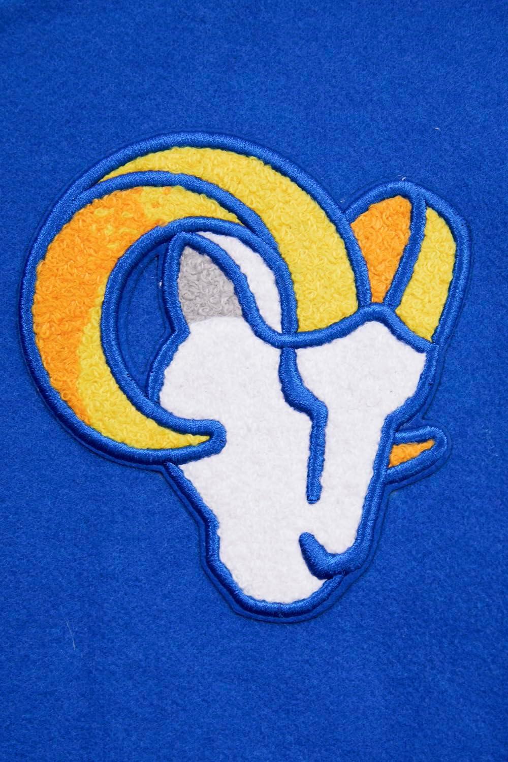 imagePro Standard Womens NFL Classic Chenille Varsity JacketRoyal BlueWhite