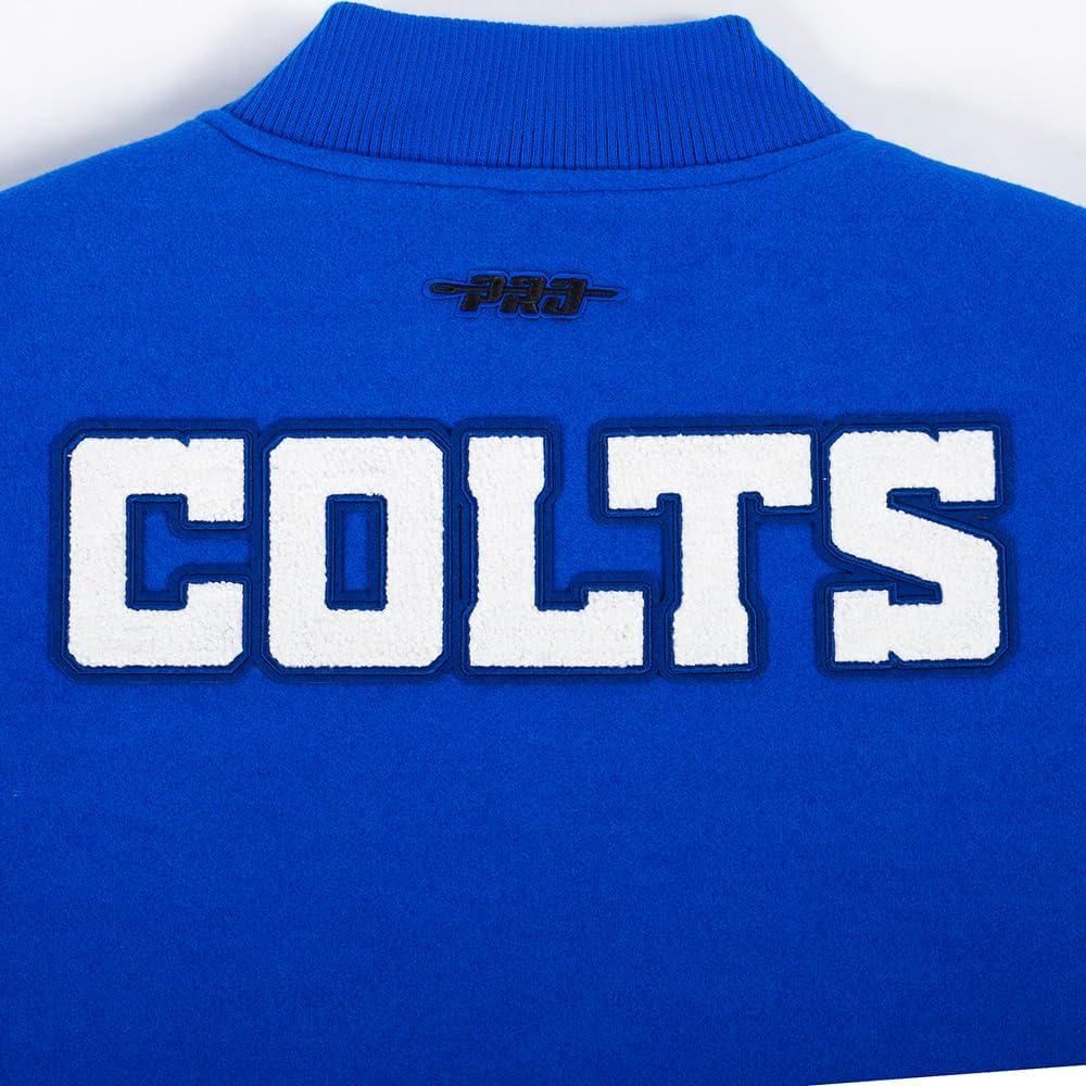 imagePro Standard Womens NFL Classic Chenille Varsity JacketRoyal BlueWhite