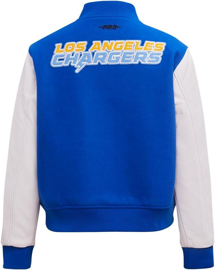 imagePro Standard Womens NFL Classic Chenille Varsity JacketRoyal BlueWhite