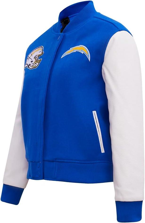 imagePro Standard Womens NFL Classic Chenille Varsity JacketRoyal BlueWhite