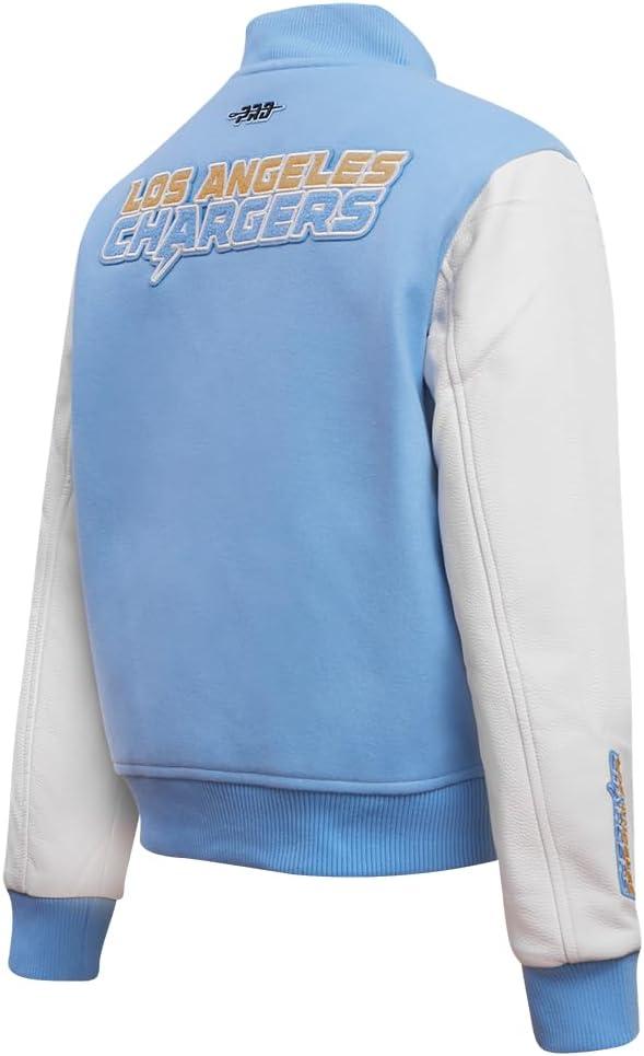 imagePro Standard Womens NFL Classic Chenille Varsity JacketUniversity BlueWhite