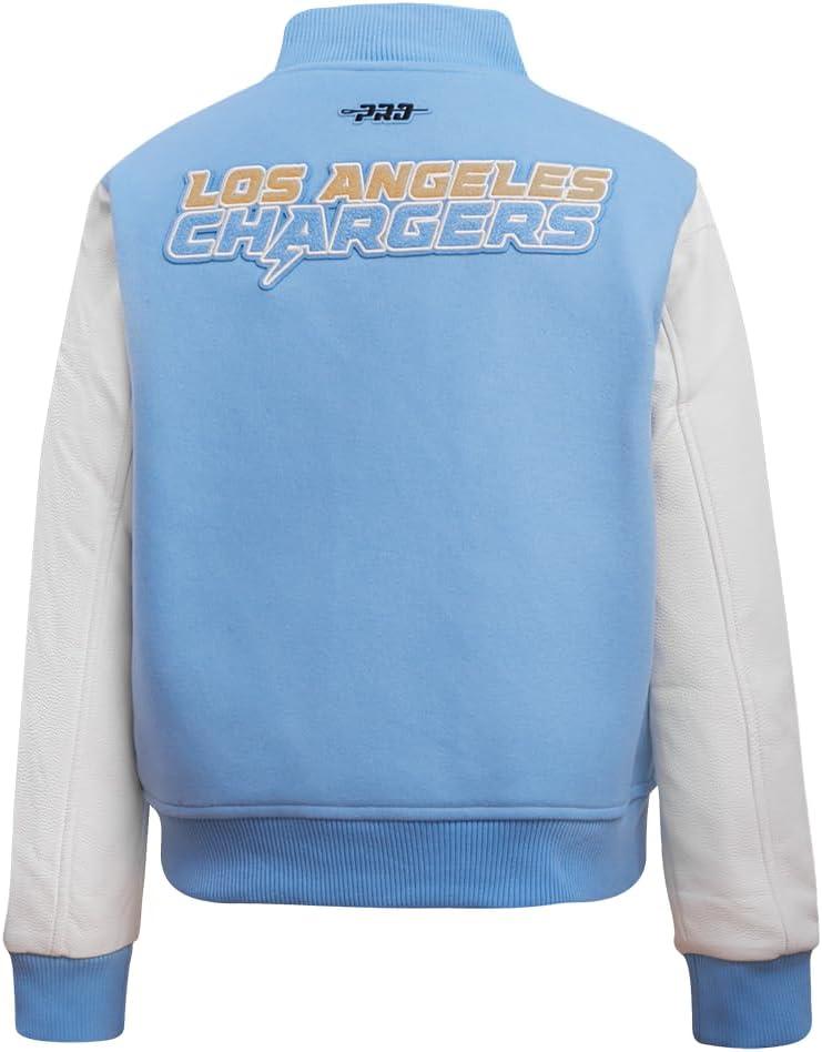 imagePro Standard Womens NFL Classic Chenille Varsity JacketUniversity BlueWhite