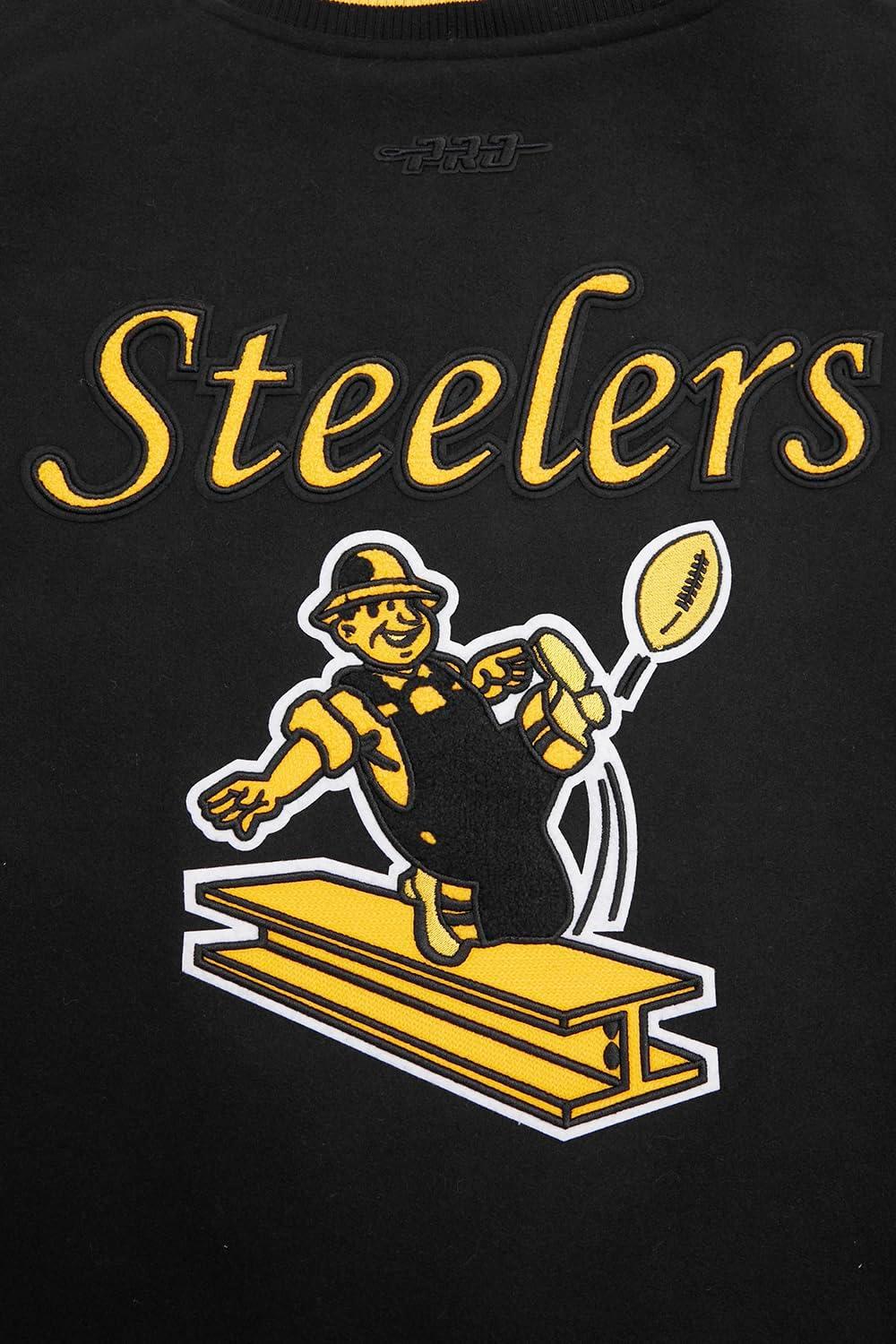 imagePro Standard Womens NFL Pittsburgh Steelers Retro Classics Varsity Jacket BlackYellow XS