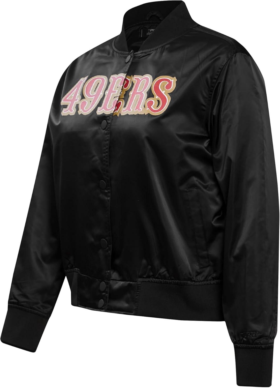 imagePro Standard Womens NFL San Francisco 49ers Classic Chenille Satin Jacket Black M
