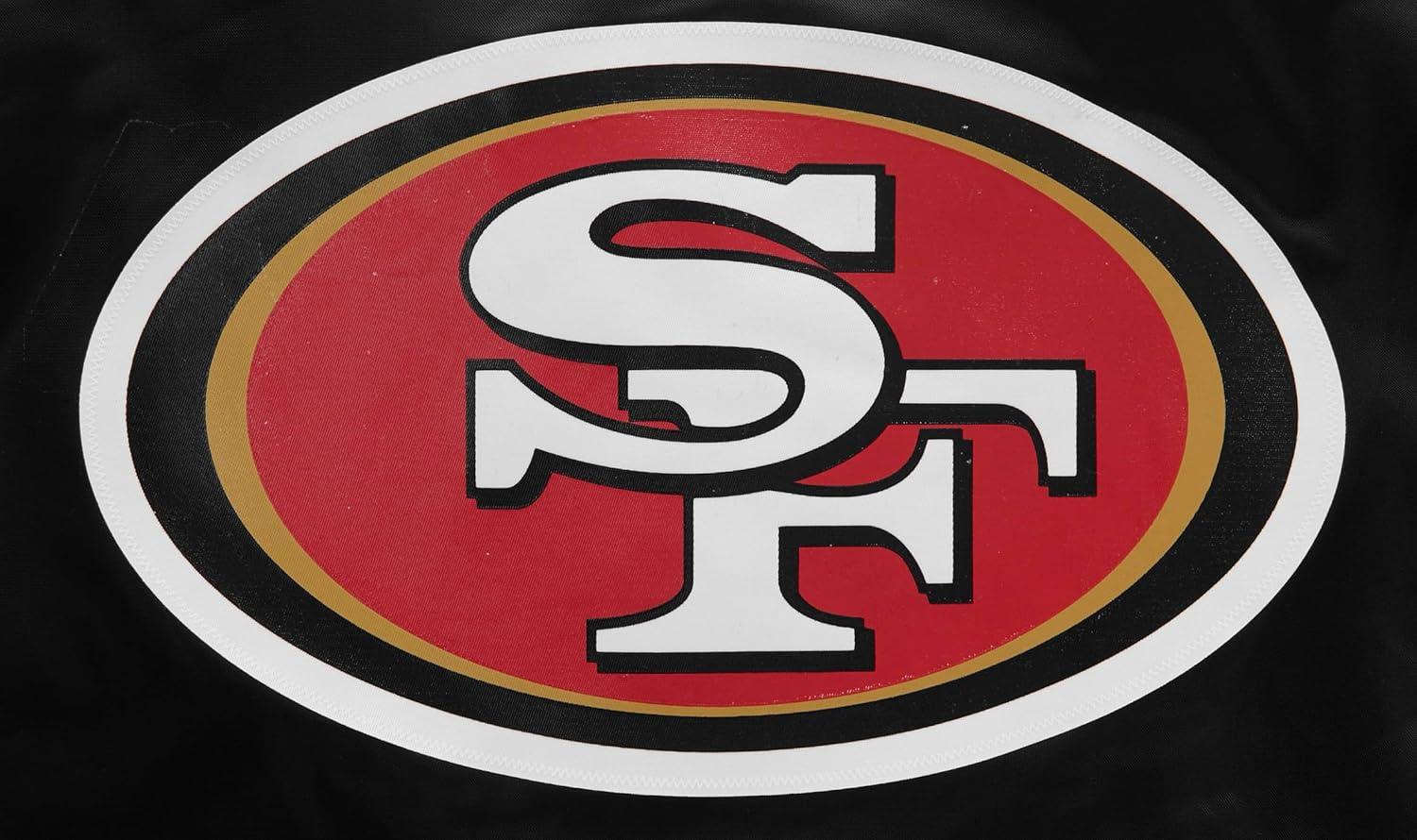 imagePro Standard Womens NFL San Francisco 49ers Classic Chenille Satin Jacket Black M