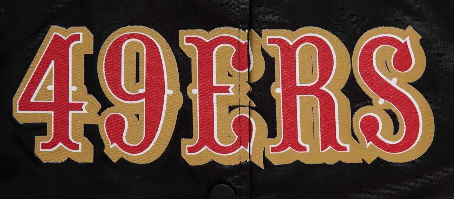 imagePro Standard Womens NFL San Francisco 49ers Classic Chenille Satin Jacket Black M