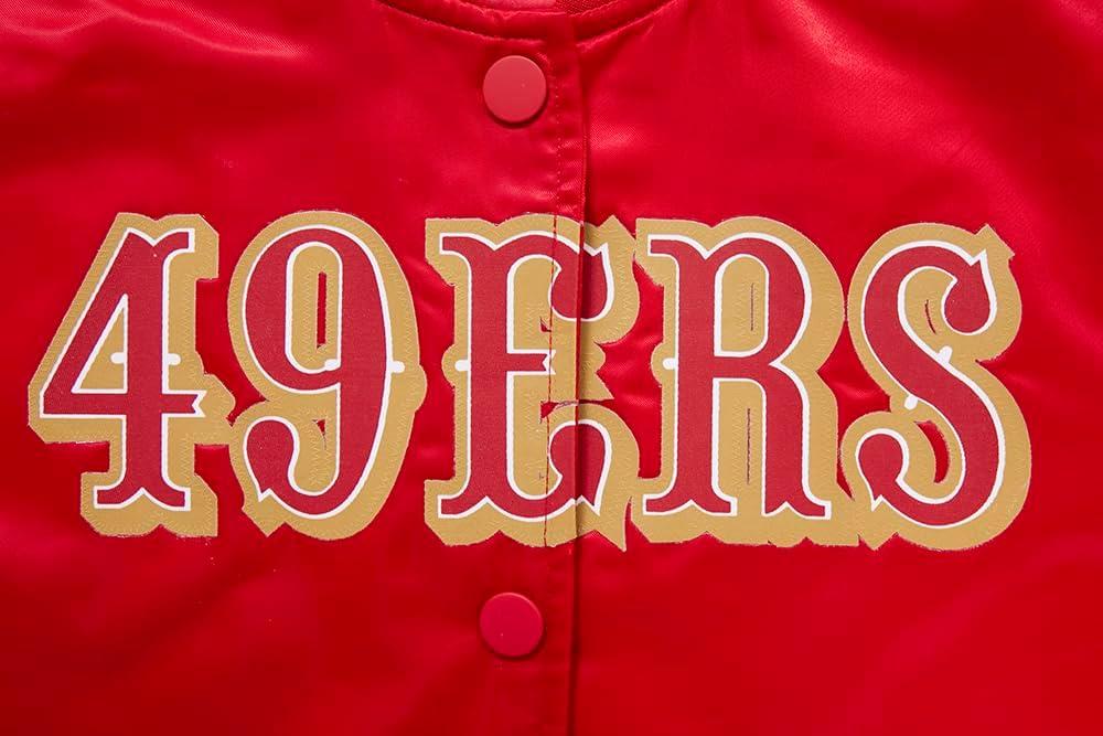 imagePro Standard Womens NFL San Francisco 49ers Classic Chenille Satin Jacket Red L