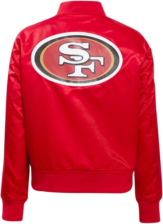 imagePro Standard Womens NFL San Francisco 49ers Classic Chenille Satin Jacket Red L