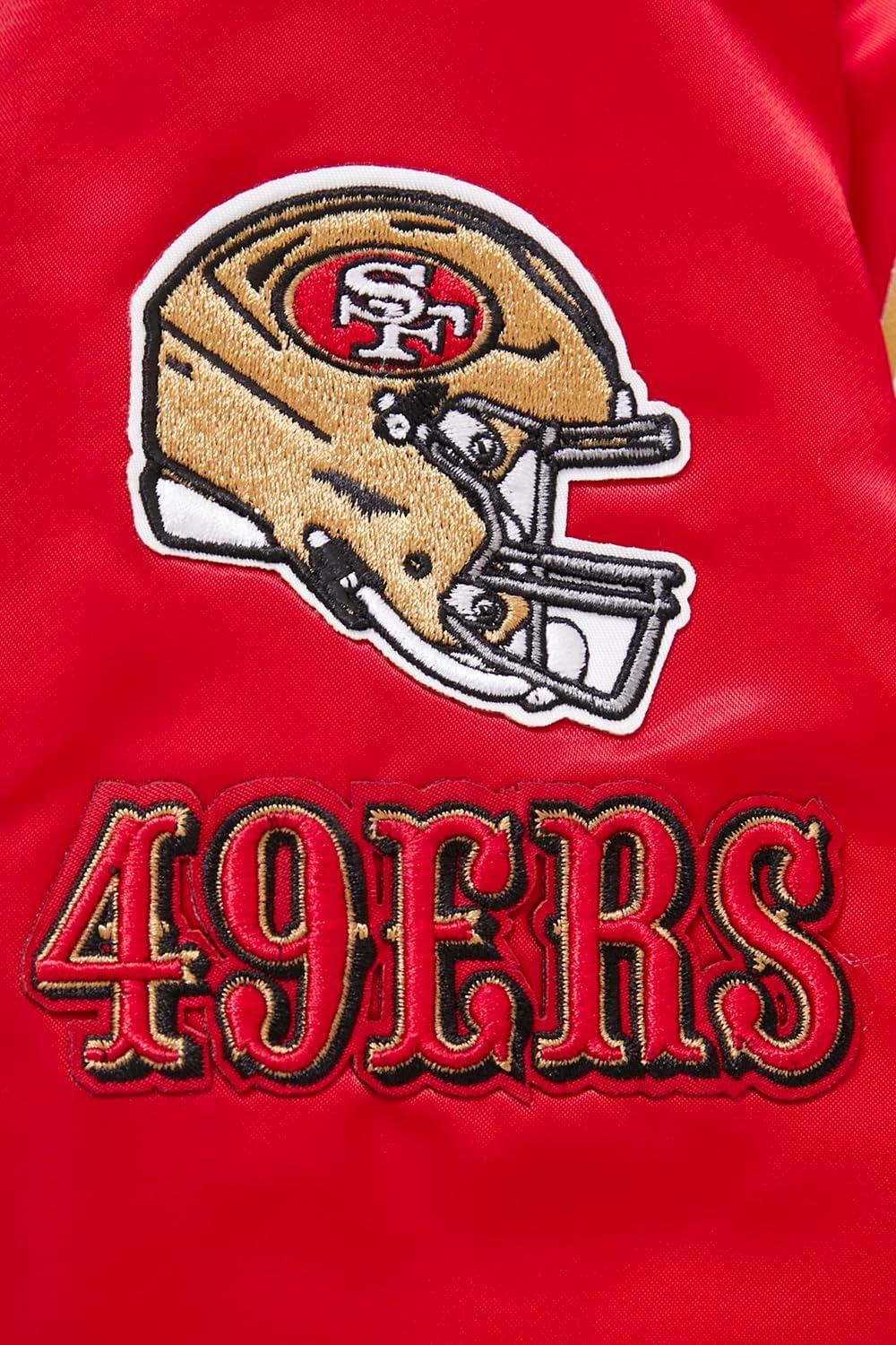 imagePro Standard Womens NFL San Francisco 49ers Classic Chenille Satin Jacket Red L