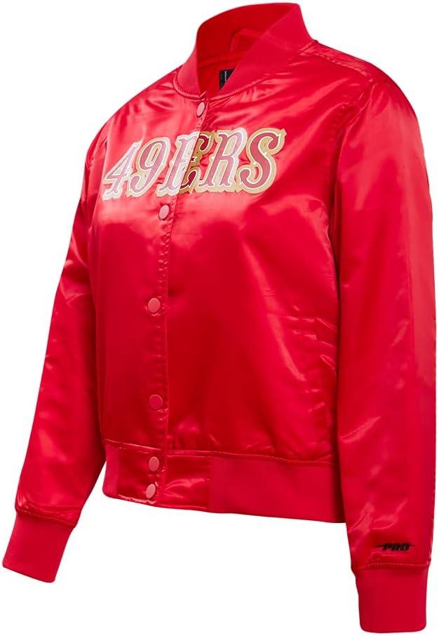 imagePro Standard Womens NFL San Francisco 49ers Classic Chenille Satin Jacket Red L