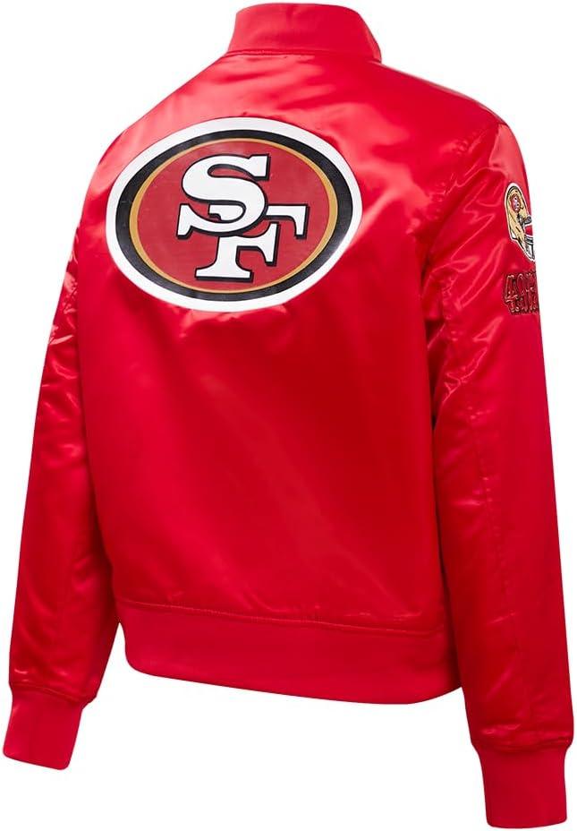 imagePro Standard Womens NFL San Francisco 49ers Classic Chenille Satin Jacket Red L