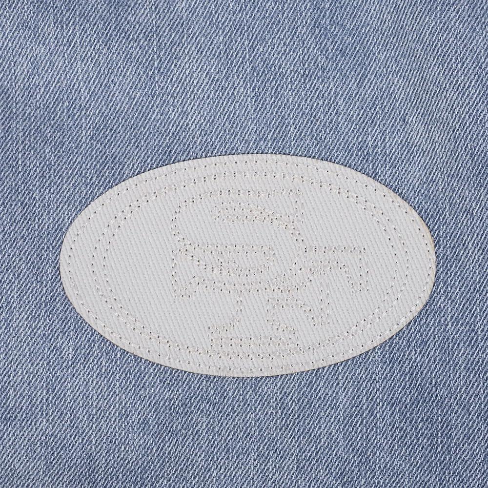 imagePro Standard Womens NFL San Francisco 49ers Varsity Blues Denim Jacket DenimLinen L