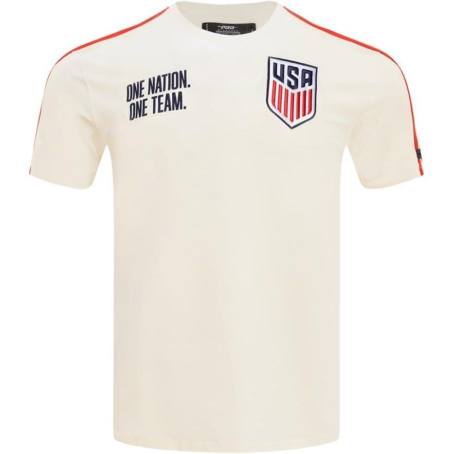 imageMens USSF Classic Chenille Cotton Short Sleeve TeeEggshell Red