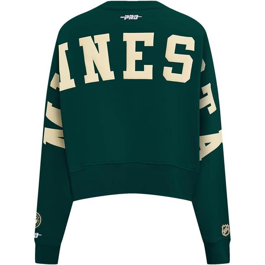 imagePRO STANDARD Womens NHL Wingspan Brushed Back French Terry Crewneck SweatshirtForest Green
