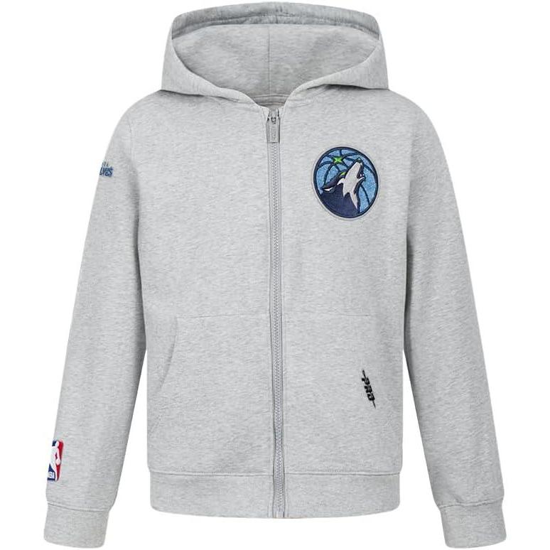 imagePro Standard Big Boys NBA Classic Chenille Fleece Full Zip HoodieHeather Grey