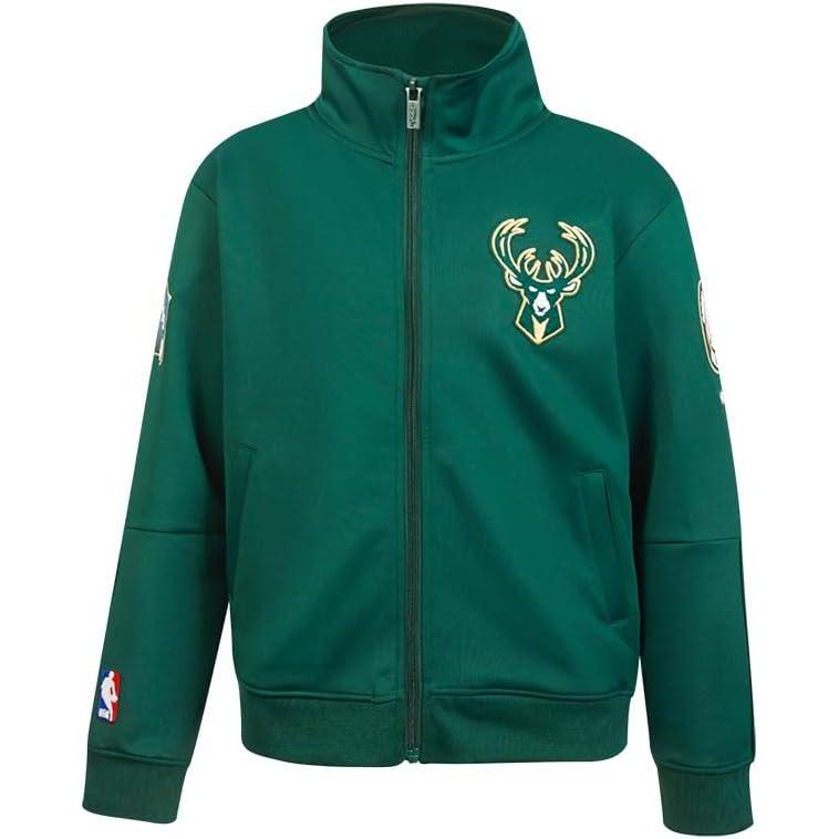 imagePro Standard Big Boys NBA Classic Chenille Tricot Track JacketForest Green