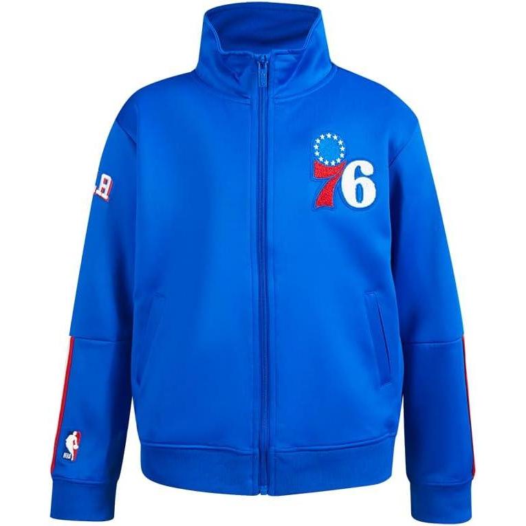 imagePro Standard Big Boys NBA Classic Chenille Tricot Track JacketRoyal BlueRed