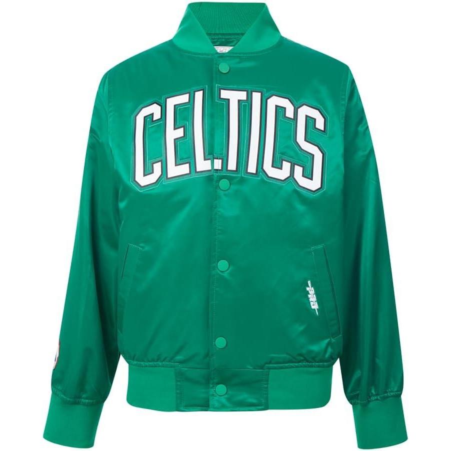 imagePro Standard Big Kids NBA Classic Chenille Satin JacketKelly Green