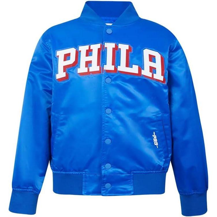 imagePro Standard Big Kids NBA Classic Chenille Satin JacketRoyal Blue