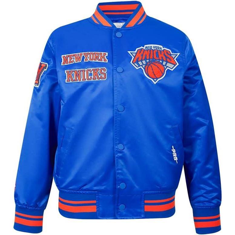 imagePro Standard Big Kids NBA Retro Classics Satin JacketRoyalOrangeRoyal