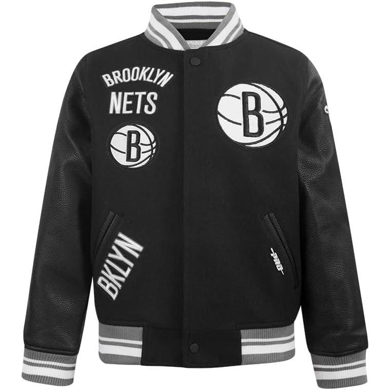 imagePro Standard Big Kids NBA Retro Classics Varsity JacketBlackGray