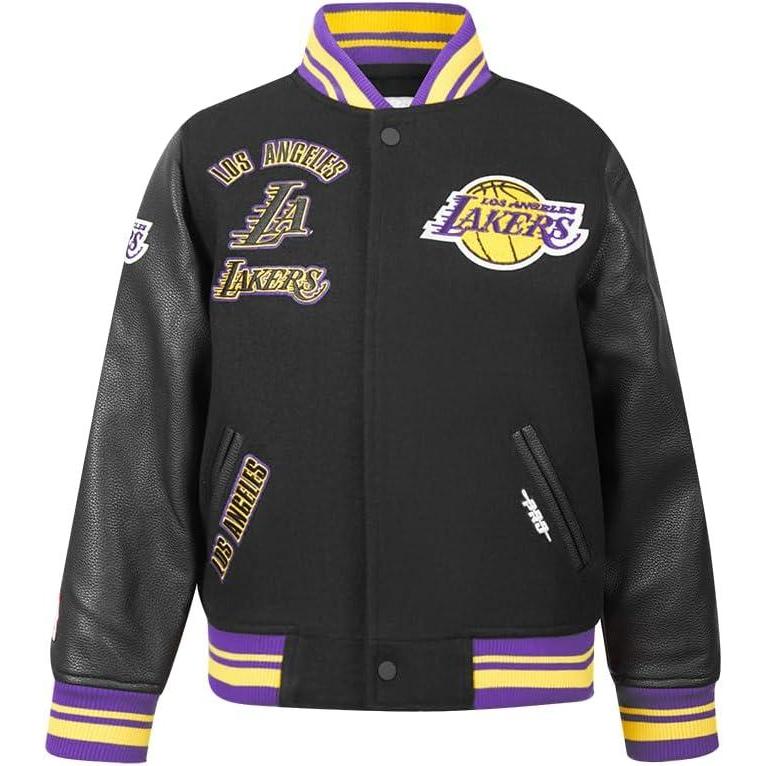 imagePro Standard Big Kids NBA Retro Classics Varsity JacketBlackPurple