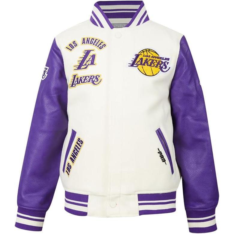 imagePro Standard Big Kids NBA Retro Classics Varsity JacketEggshell Purple