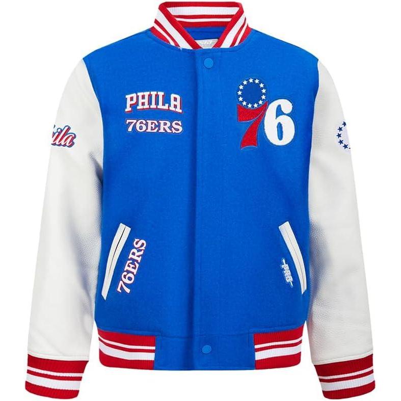 imagePro Standard Big Kids NBA Retro Classics Varsity JacketRoyal BlueRed