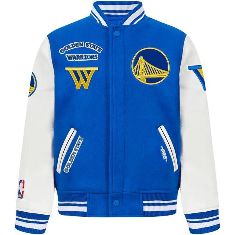imagePro Standard Big Kids NBA Retro Classics Varsity JacketRoyal BlueWhite