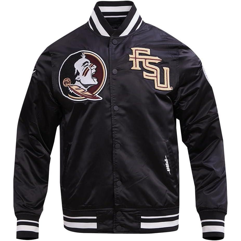 imagePro Standard MENS COLLEGE COLLEGE CLASSIC CHENILLE SATIN SATIN JACKETBlack