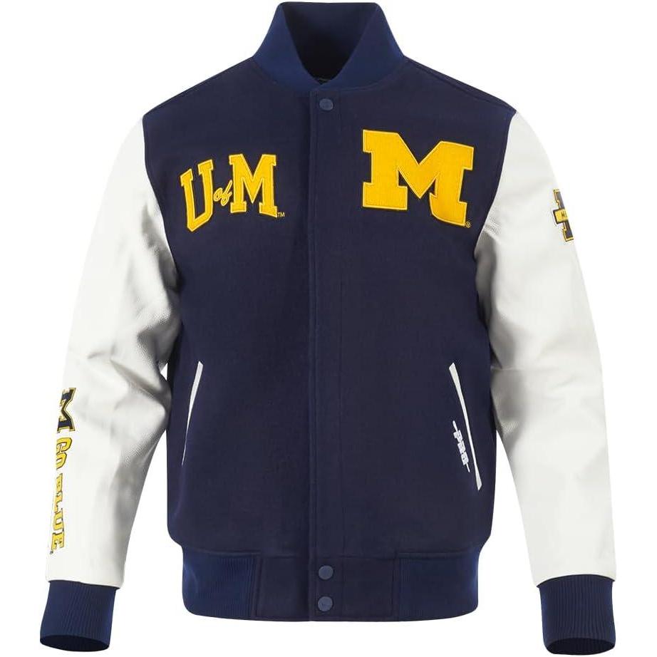 imagePro Standard Mens College Classic Chenille Varsity JacketMidnight NavyWhite