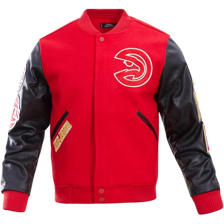 imagePro Standard Mens NBA Classic Varsity Varsity JacketRedBlack