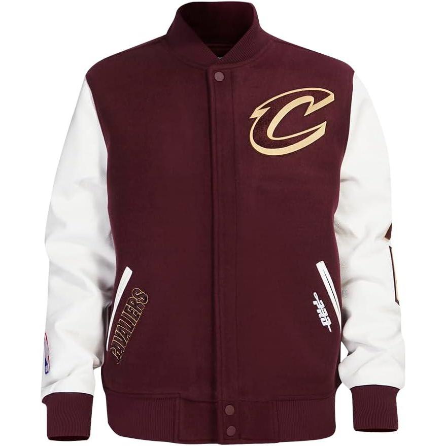imagePro Standard Mens NBA Classic Varsity Varsity JacketWineWhite