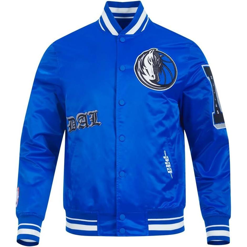 imagePro Standard Mens NBA Old English Satin JacketRoyal Blue