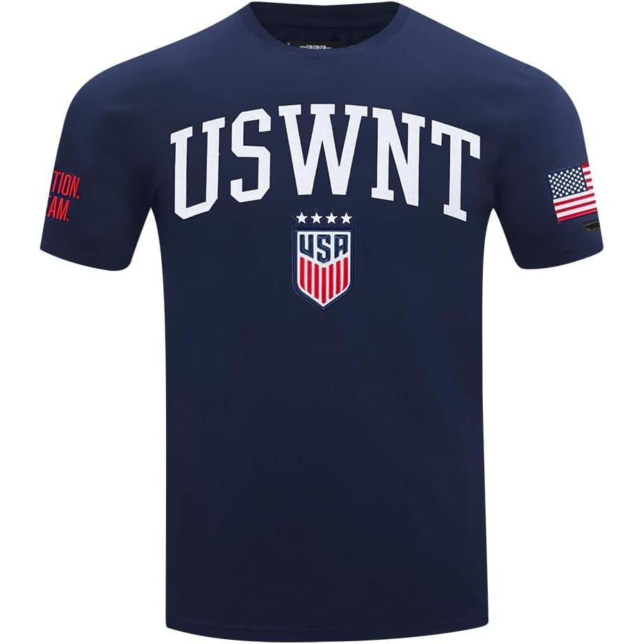 imagePro Standard Mens Ussf USWNT Soccer Classic Chenille Standard Cotton Short Sleeve ShirtMidnight Navy