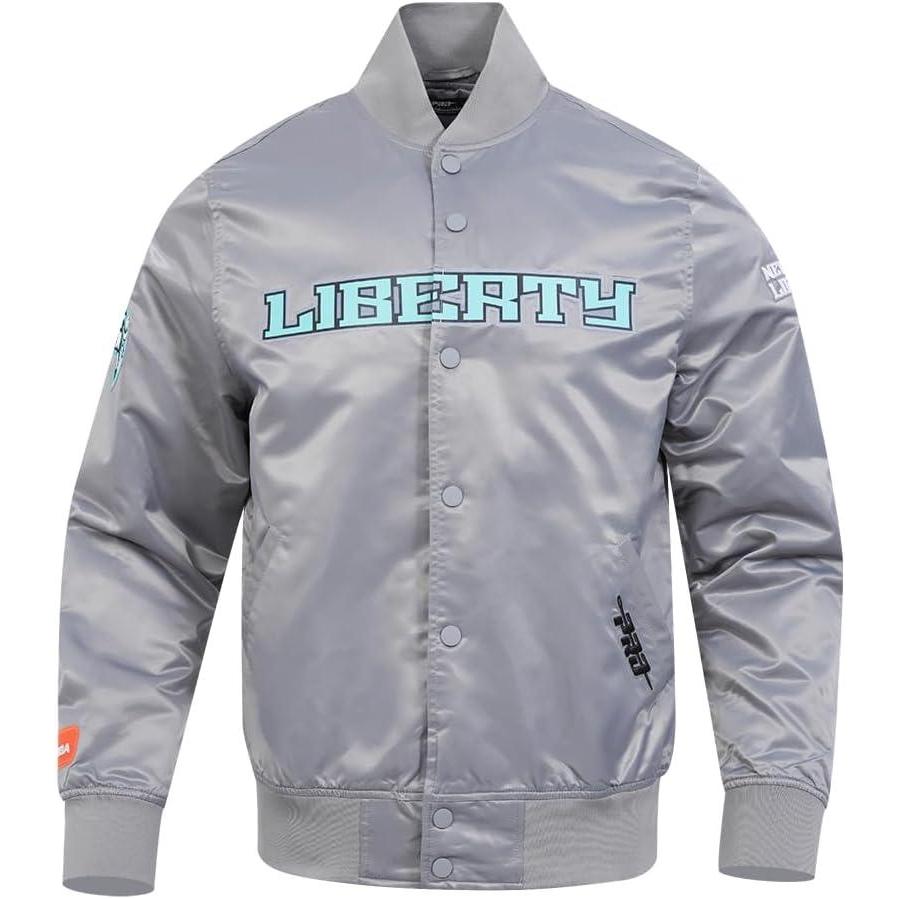 imagePro Standard Mens WNBA Classic Chenille Satin JacketGray