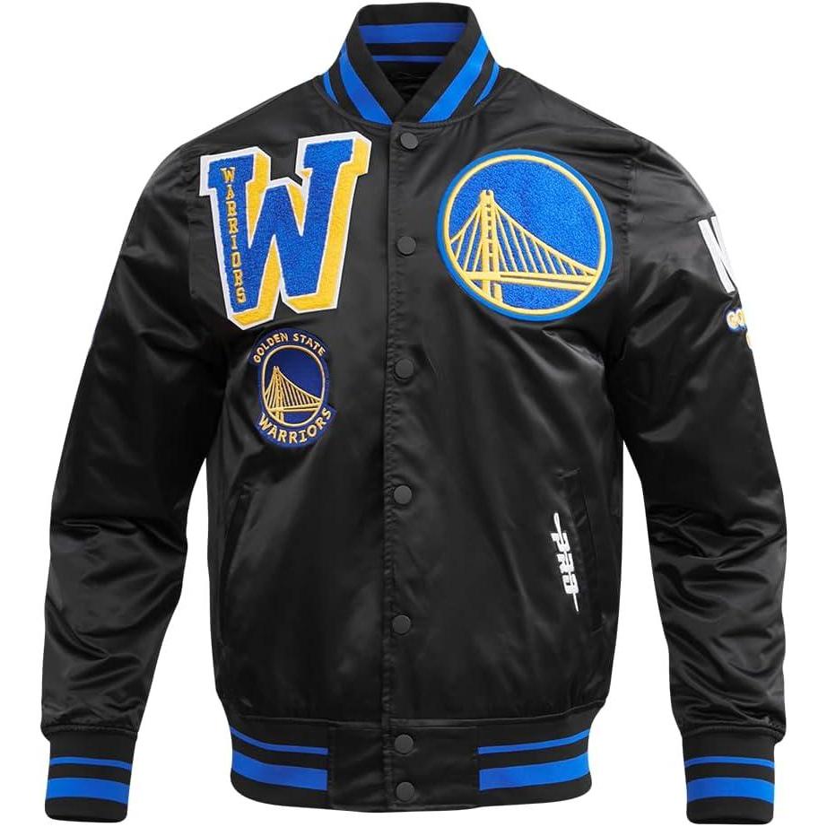 imagePro Standard NBA mens Mens Nba Mash Up Satin JacketBlackRoyal BlueBlack