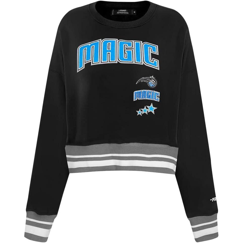 imagePro Standard NBA womens Womens Nba Retro Classics Brushed Back French Terry Crewneck SweatshirtBlackGray