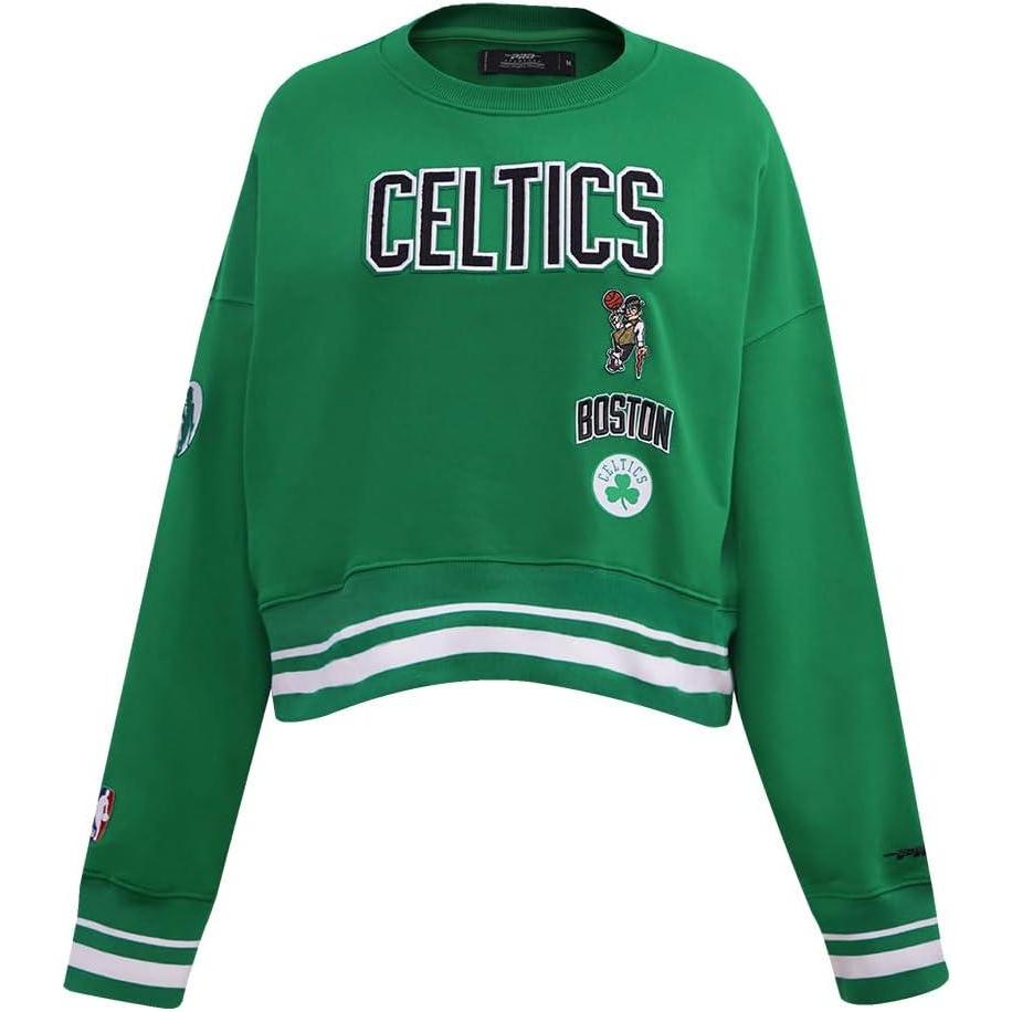imagePro Standard NBA womens Womens Nba Retro Classics Brushed Back French Terry Crewneck SweatshirtKelly Green
