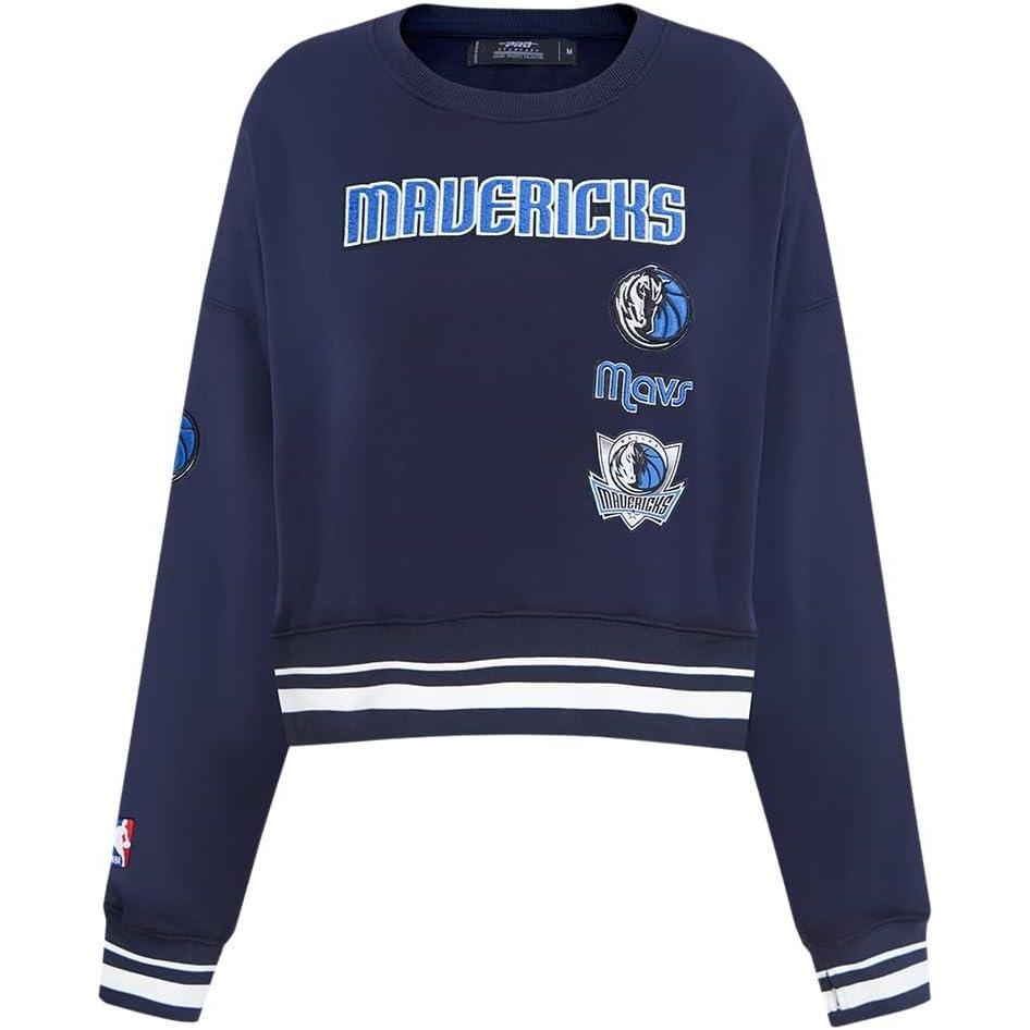 imagePro Standard NBA womens Womens Nba Retro Classics Brushed Back French Terry Crewneck SweatshirtMidnight Navy